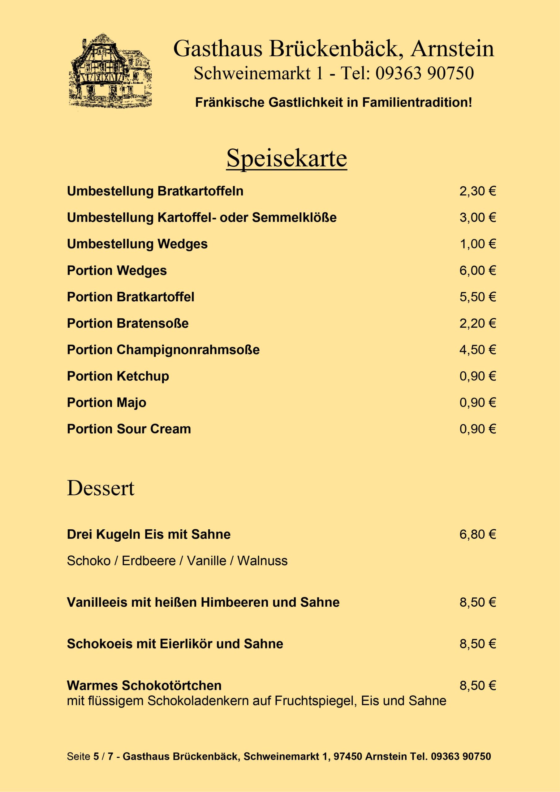 Gasthaus Brückenbäck - Speisekarte Seite 5/7